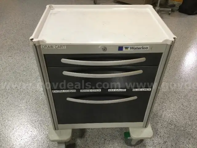 Waterloo Healthcare Unicart Series 3 Drawer Anesthesia Cart