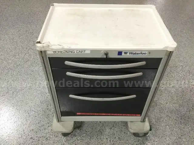 Waterloo Healthcare Unicart Series 3 Drawer Anesthesia Cart