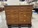 Old Oak 12 Drawer Specimen Cabinet