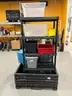 Lot of Various Containers &#x26; Shelving Unit