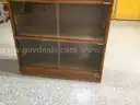 Nucraft Antique Wooden 6 High Sliding Glass Door Shelving Unit