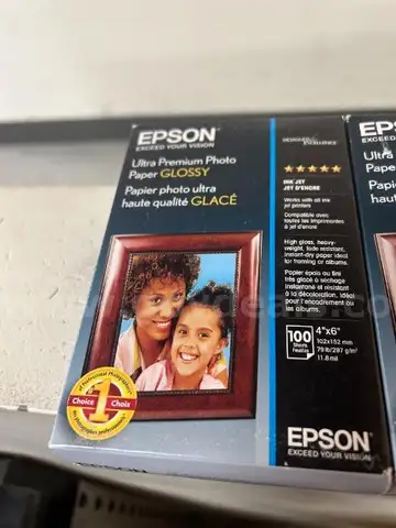 Lot of 6 Epson 4x6  photo paper 100 ct, new in the box