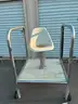 STAINLESS POOL STAND WITH ARM RESTS