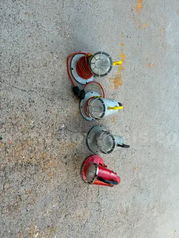 4 VINTAGE FIRE AND RESCUE LIGHTS WITH JUNCTION BOXES