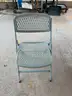 20 - GRAY AND BLUE FOLDING CHAIRS