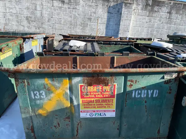 Lot of Five (5) Dumpsters - Four (4) 1 Cubic Yard & One (1) 2 Cubic Yard