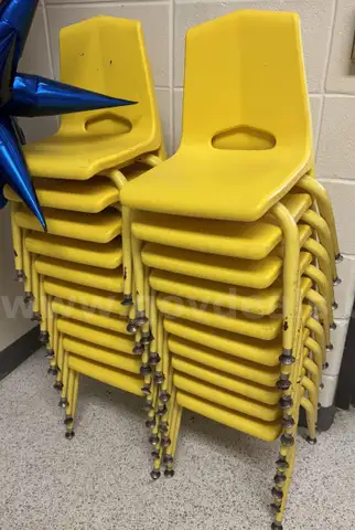 Lot of 20 Small, Yellow Chairs