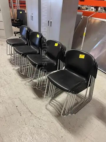 Lot of 20 Used Black Stacking Chairs