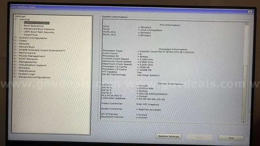 Dell Desktop Set (OptiPlex + Keyboard/Mouse + Monitor)