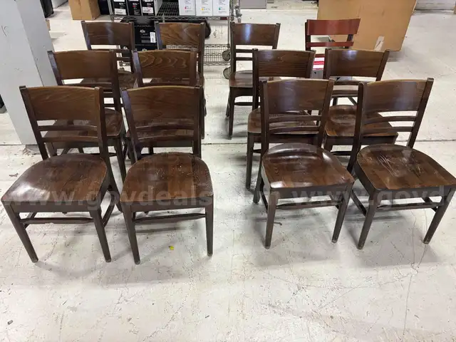 Lot of 12 Used Wooden Chairs