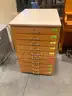 Lot of 2, 10-drawer wooden locking cabinets