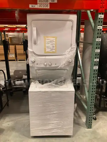GE Electric Stacked Washer and Dryer Unit
