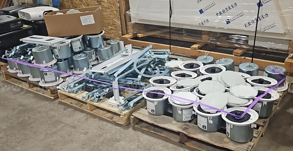 JBL In-Ceiling Audio Speaker Assemblies with Trim Rings and Mounting Rails