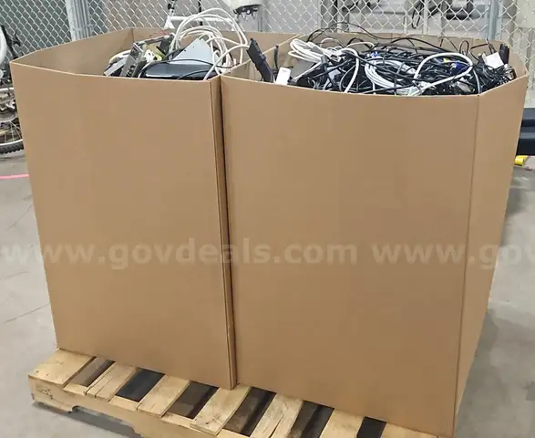 2 Bins of Mixed Electronic Cables &#x26; Accessories