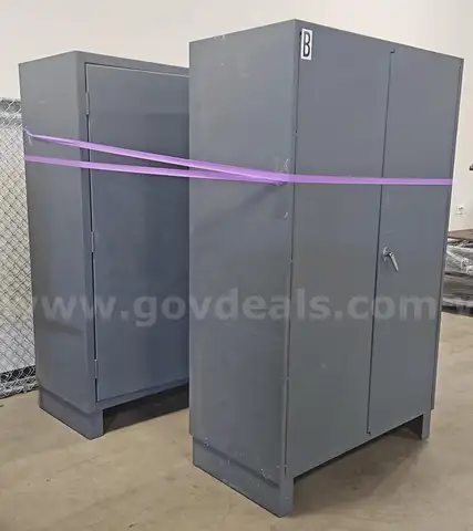 Lot of 2 Metal Utility Storage Cabinets