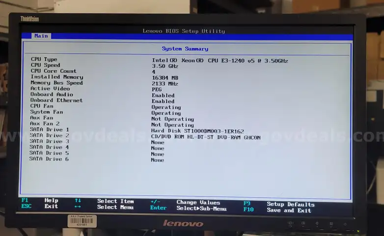 QTY: 1 Lenovo ThinkStation P310 Intel Xeon E3-1240 3.5 GHz 16GB RAM 1TB HD _ 24&#x201D; Lenovo Monitor &#x2013; Pickup in Los Angel