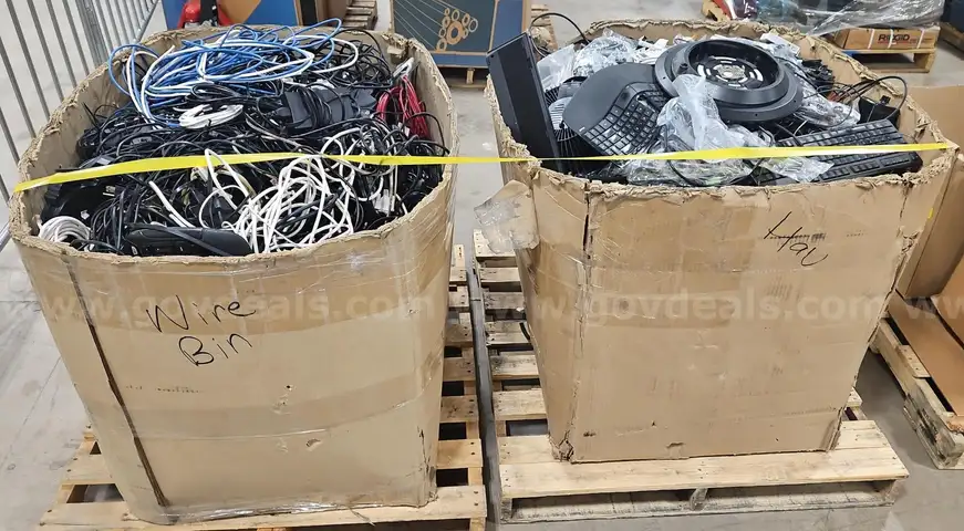 2 Bins of cables and Other Components