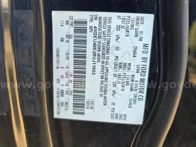 Mercury Mountaineer &#x2013; AWD &#x2013; NON-RUNNING (ENGINE LOCKED)