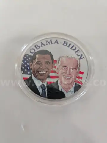 Obama-Biden Painted Dollar Coin (Anchorage, AK)