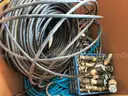 Assortment of irrigation hose, parts and nozzles
