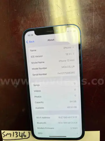 Iphone 12 Mini **CARRIER LOCK/Carrier Unknown