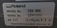 Roland DG Model EGX-400 Engraver *CONDITION UNKNOWN*  U3189