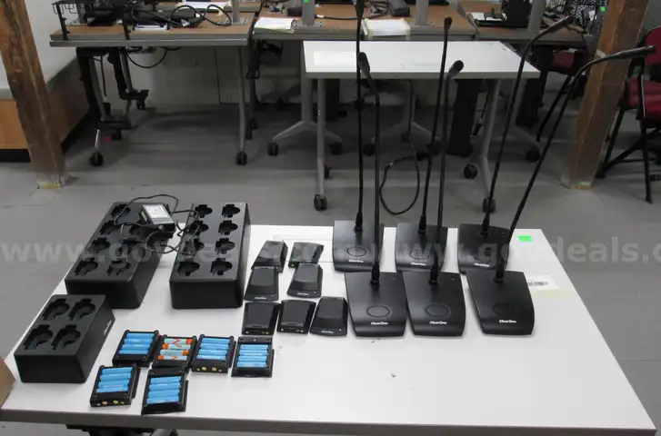 Box of Clearone Microphones & Chargers * Condition Unknown * U3254