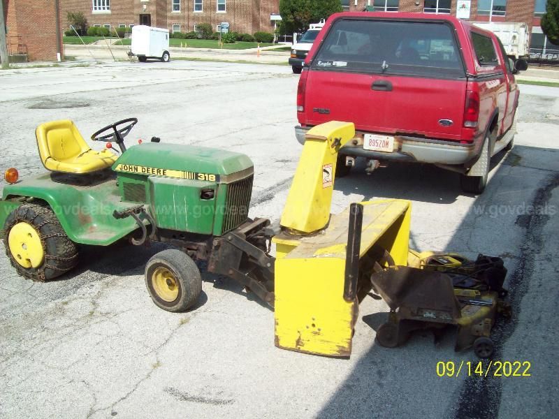 John Deere Model 318 Lawn Tractor with accessories AllSurplus