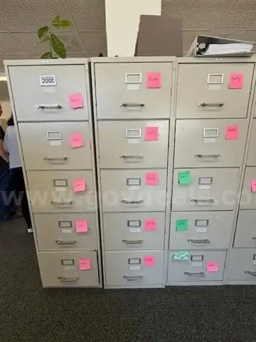 Lot of (17) Steel File Cabinets &#x2013; Vertical, Tan