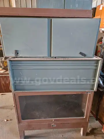Set of metal office storage items