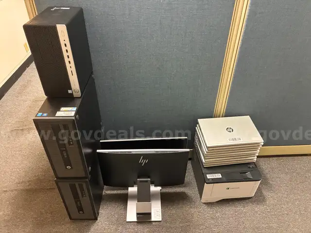 10 Laptops, 3 Desktops, 2 all-in-ones, 1 printer, 10 monitors