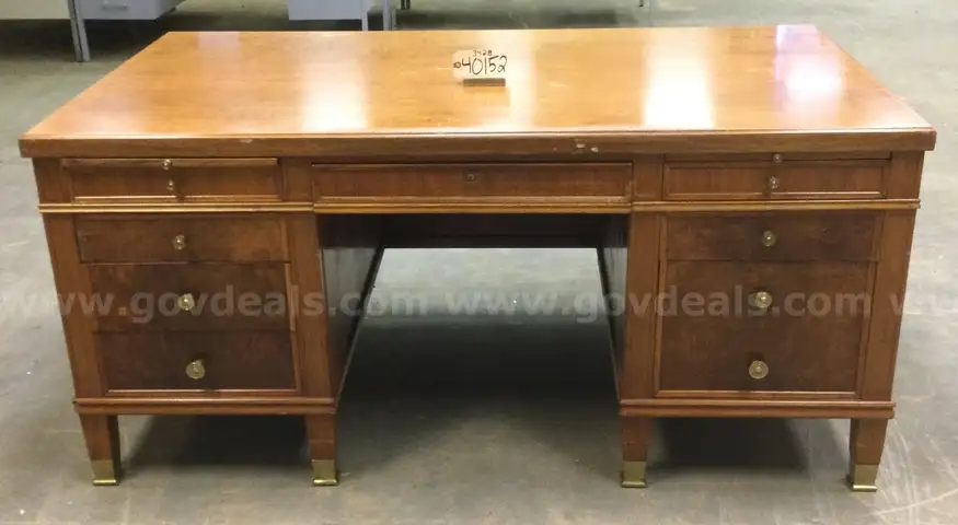 Wood Desk w/glass top