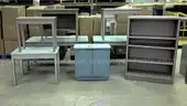 Desks, Tables, Chairs, Bookcase and Storage Cabinet