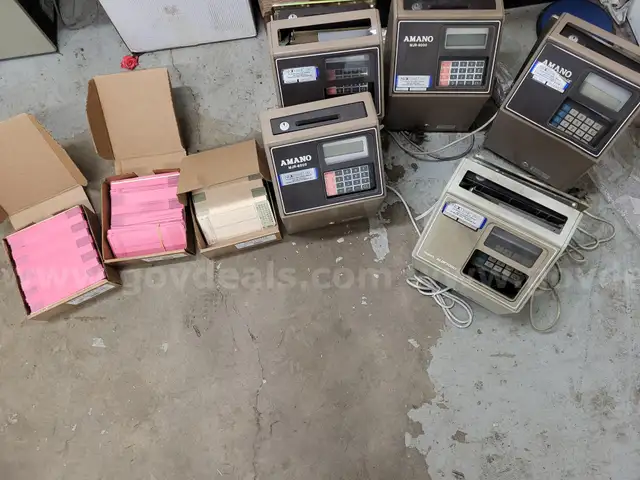 LOT OF 5 AMANO TIME CLOCKS