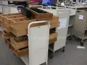 Cages, carts, metal shelving, misc