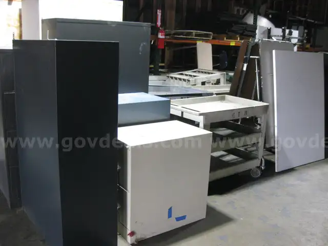 Carts, Couch, cabinet, miscellaneous items