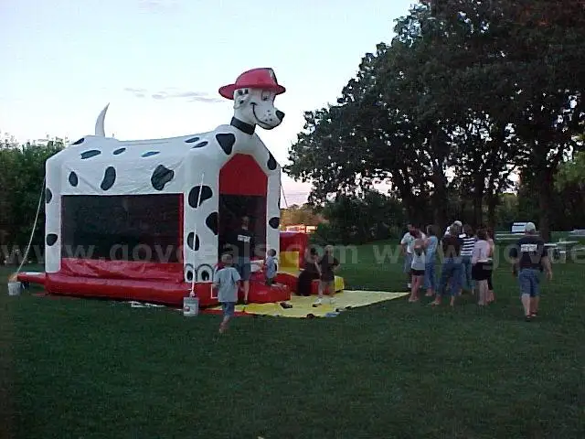 Sparky the Dog inflatable bounce house with slide