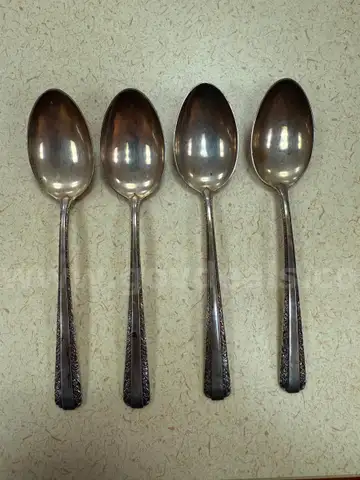 Collection of four sterling silver teaspoons, Towle &#x201C;Candlelight,&#x201D; 74 g