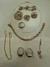 Collection of yellow gold jewelry, various pieces including 14k and 10k items