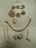 Collection of yellow gold jewelry, various pieces including 14k and 10k items