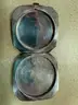 Engraved sterling silver compact, 66.10 g (weighed without mirror)
