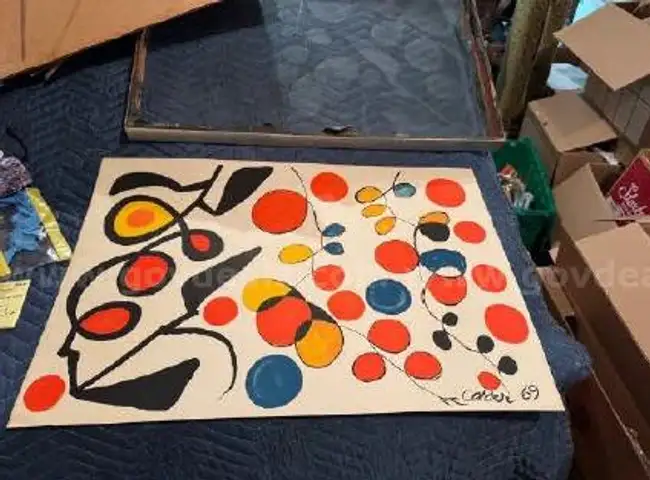 Alexander Calder, (AMERICAN 1898-1976), "Spring Carnival", color lithograph, 1969, 18" x 26", good condition.