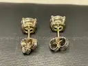 Gold Earrings with Diamonds, 2g