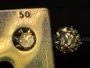 Gold Earrings with Diamonds, 2g