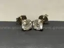 Gold Earrings with Diamonds, 2g