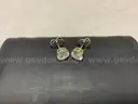 Gold Earrings with Diamonds, 2g