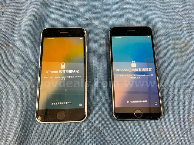 2 - Apple iPhones (User-Locked), Both Power On