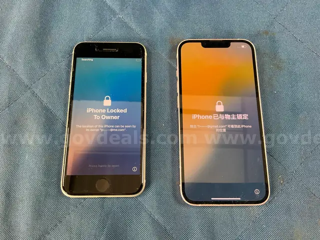 2 - Apple iPhones (User-Locked) Both Power On