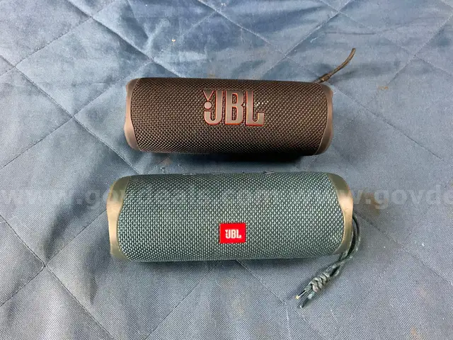 2 - JBL Bluetooth Speakers, Both Power On: 1 - Flip 5 and 1 - Flip 6