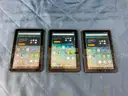 3 - Amazon Fire (Unlocked) HD 8 Tablets, 10th Gen 25 GB Model K72LL4, All Power On (1 - Cracked Screen)